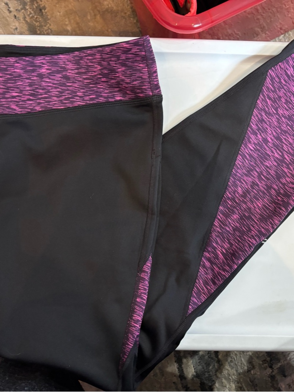 Ideology Black and Pink Active Leggings EUC